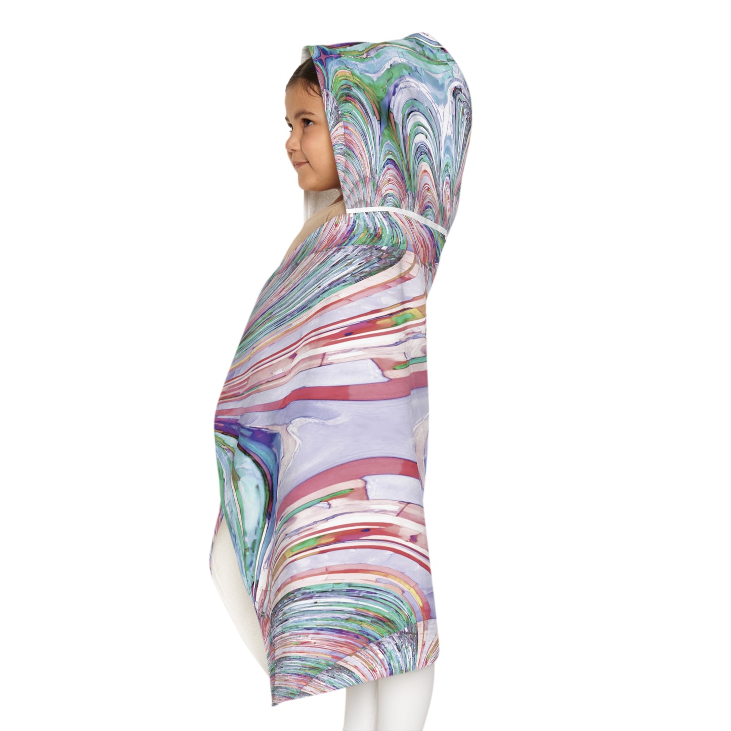 Uzi Spiral Pastels Youth Hooded Towel, 24" x 48"