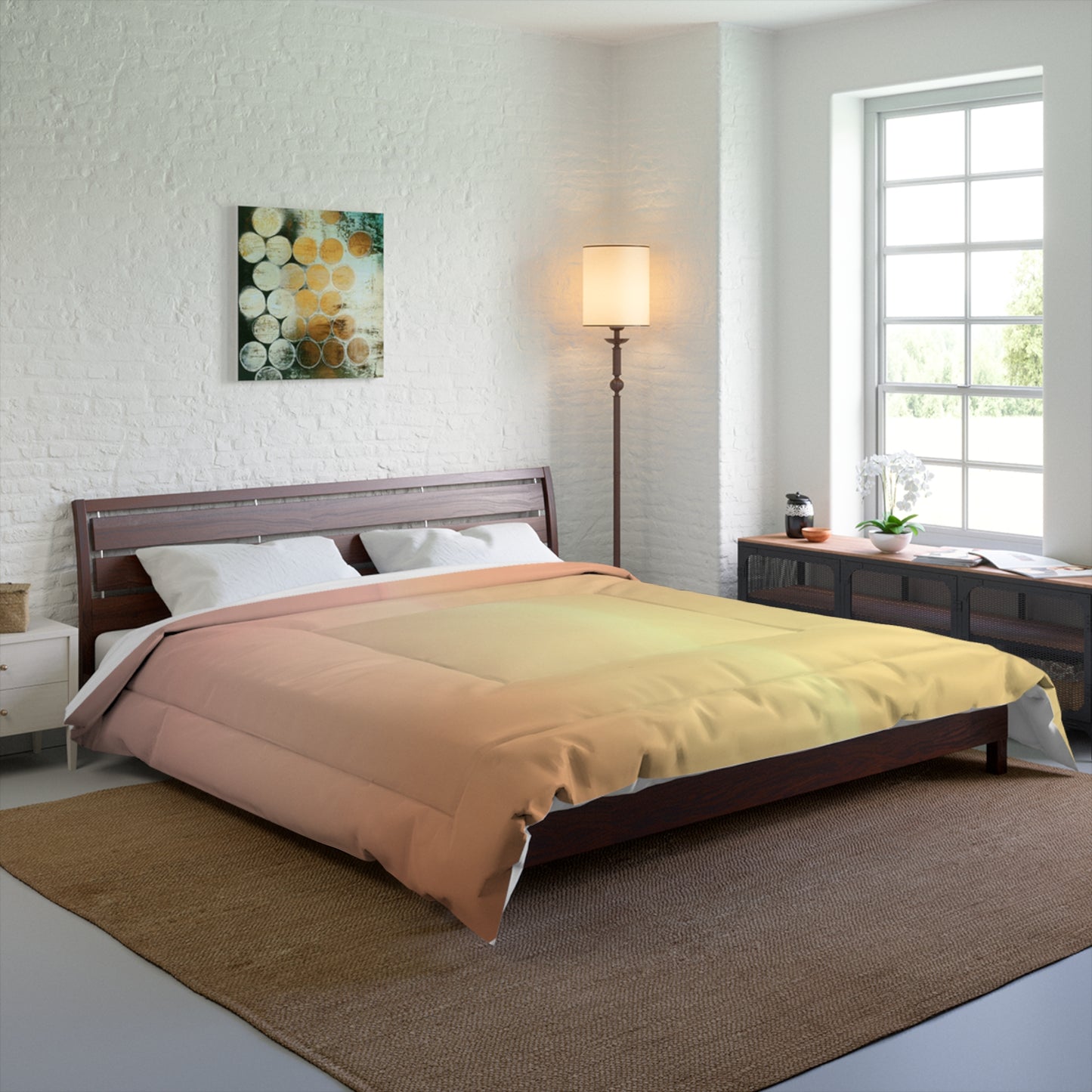 Hot Peach Fade 104" × 88" Comforter