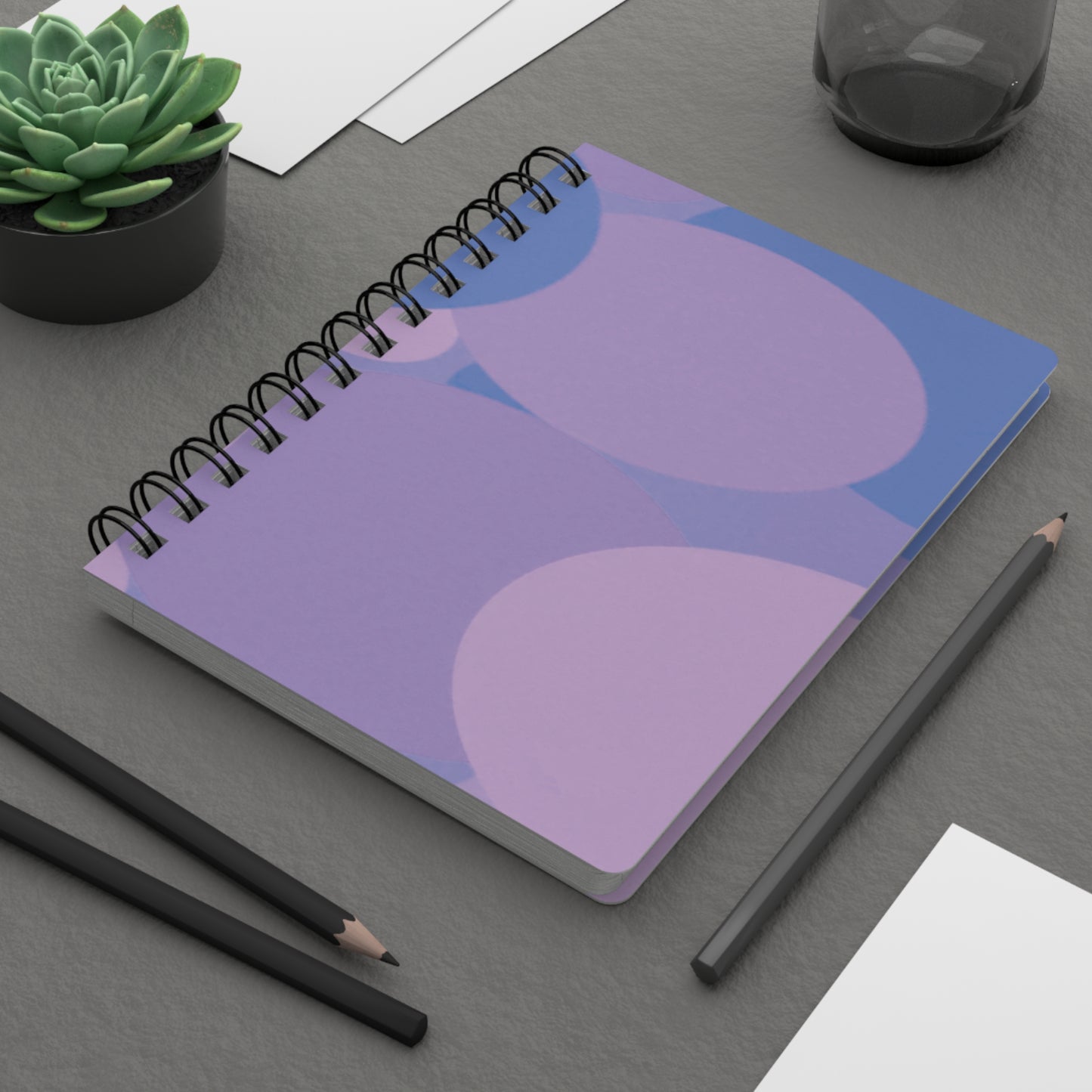 Pastel Purple Family Patches Spiral Bound Journal, 5" x 7" 150 pages