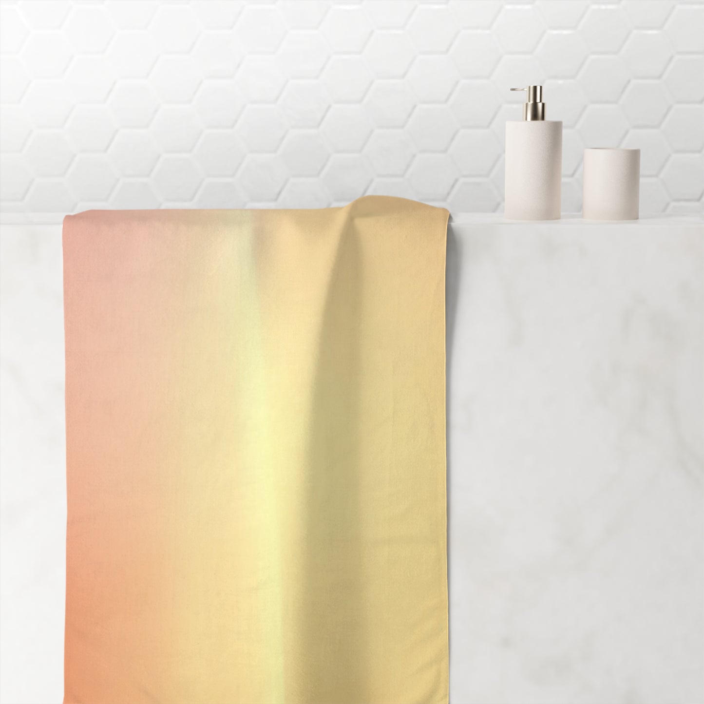 Hot Peach Fade 30" x 60" Mink-Cotton Towel (50% polyester, 50% cotton)