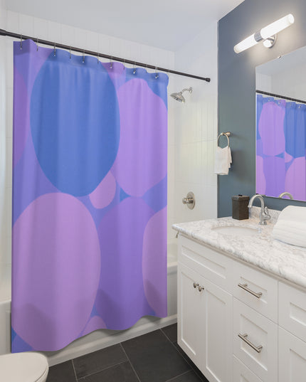Pastel Purple Family Patches Shower Curtains, 71" x 74"