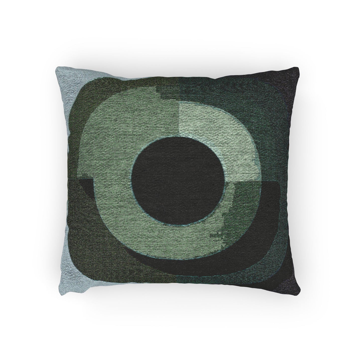 Green Eyepiece Woven Pillow, 17" x 18"