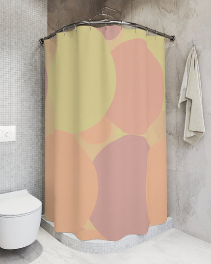 Pastel Hot Peach Patches Shower Curtains, 71" x 74"