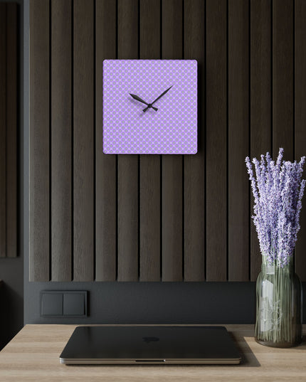Lavender Star-crossed Bodies Acrylic Wall Clock, Round or Square, 10.75" x 10.75"
