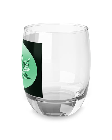 Mint Green Maple Leaf Whiskey Glass, 6 oz