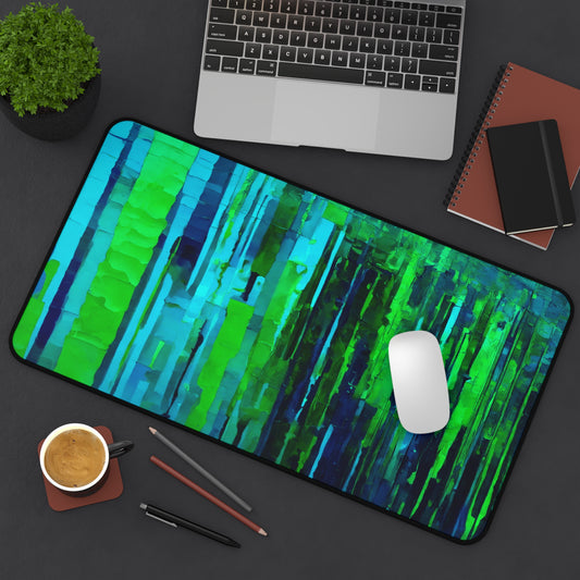 Striped Blue Green 12" x 22" Desk Mat