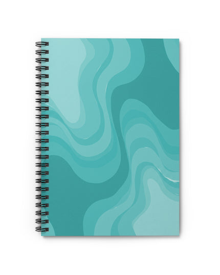 Tif Green Wavey Spiral Notebook - Ruled Line, 6" x 8", 118 pages