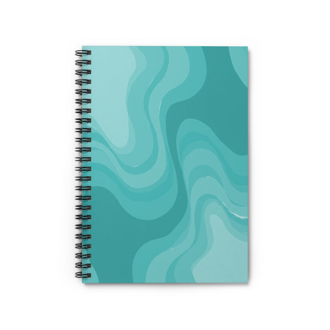 Tif Green Wavey Spiral Notebook - Ruled Line, 6" x 8", 118 pages