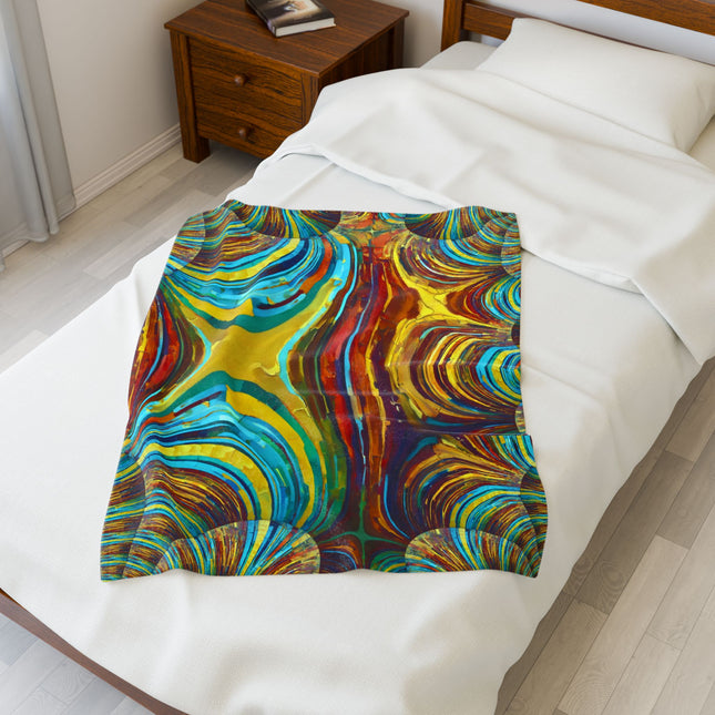 Uzi Spiral Alpha Velveteen Plush Blanket, 30" x 40"
