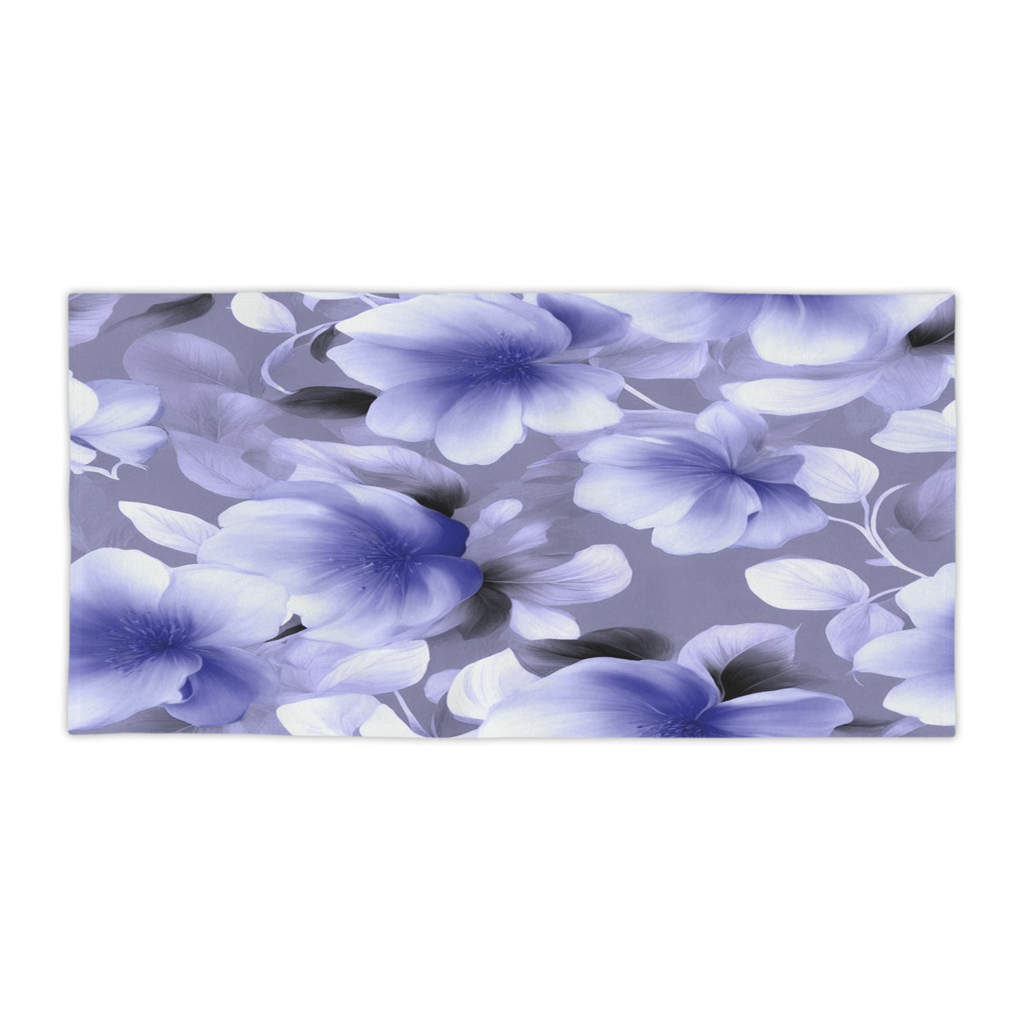 Indigo Blossom Floral Bunch Beach Towel, 30" x 60"