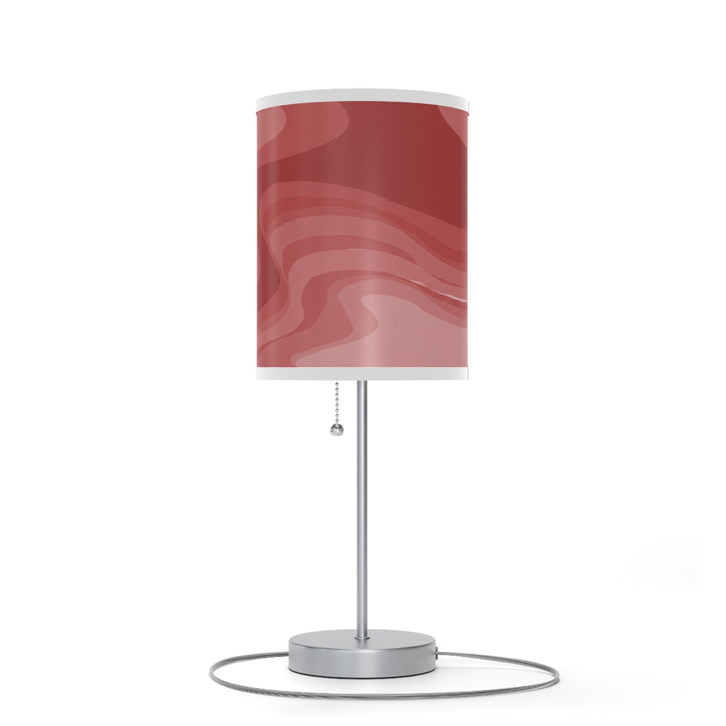 Power Red Wavey Table Lamp on a White or Silver Stand, US|CA plug