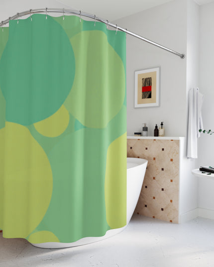 Pastel Green Patches Shower Curtains, 71" x 74"