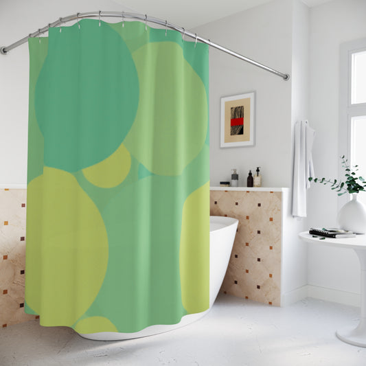 Pastel Green Patches Shower Curtains, 71" x 74"