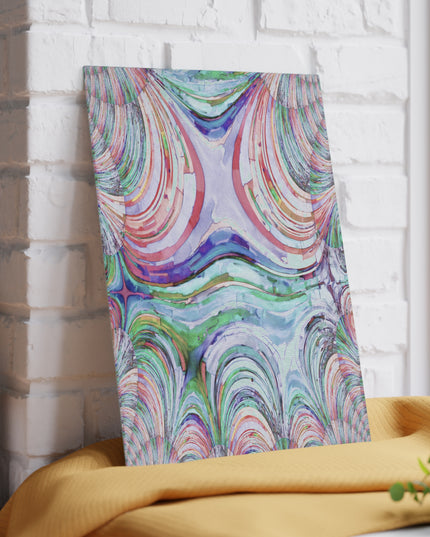 Uzi Spiral Pastels 8" x 11" Glass Cutting Board