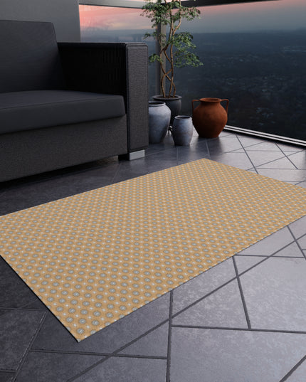 Tan Sunset Star-crossed Bodies Outdoor Rug, 36" x 60"