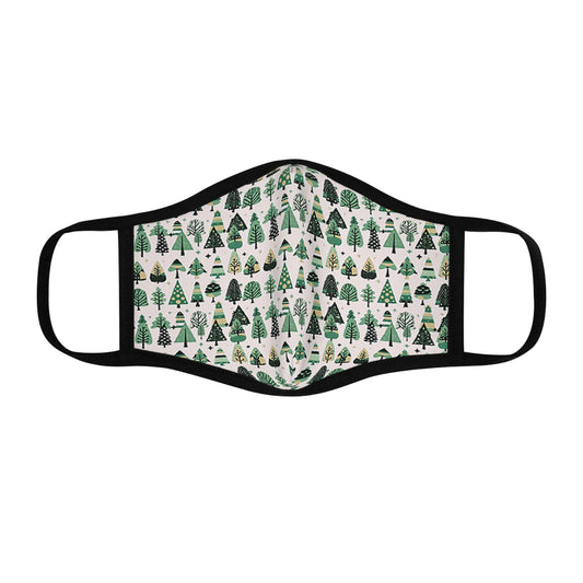 Mini Vintage Green Trees Fitted Polyester Face Mask