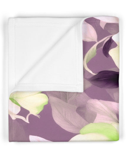 Lime Lavender Floral Bunch Soft Fleece Baby Blanket, 30" x 40"