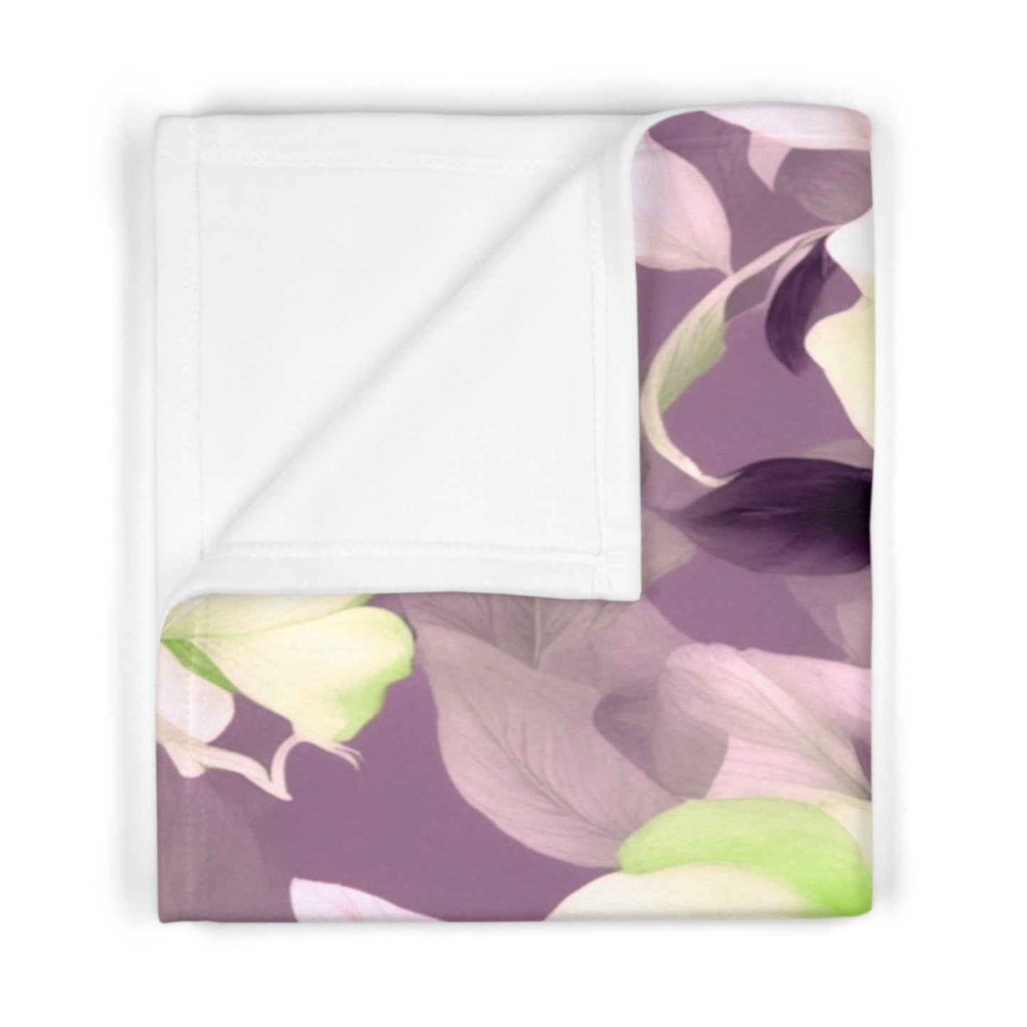 Lime Lavender Floral Bunch Soft Fleece Baby Blanket, 30" x 40"