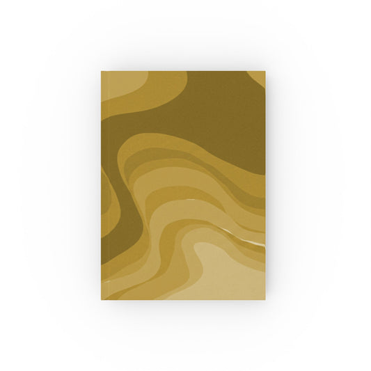 Brown Wavey 5.2" x 7.4" Hard Backed Journal with 128 blank pages