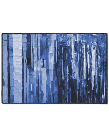 Striped Deep Blue 24" x 36" Heavy Duty Floor Mat