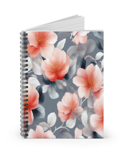 Red Blossom Floral Bunch Spiral Notebook - Ruled Line, 6" x 8", 118 pages
