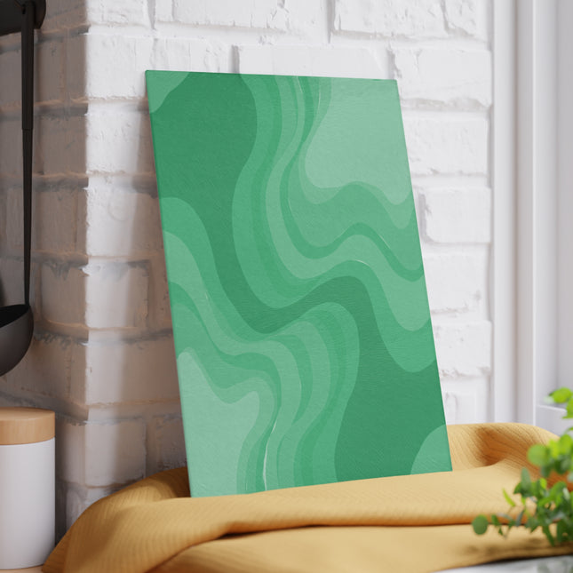 Mint Green Wavey 8" x 11" Glass Cutting Board