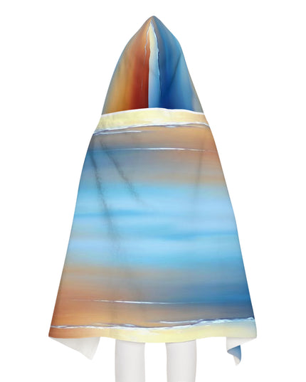 Blue Sea Red Orange Fog Youth Hooded Towel, 24" x 48"
