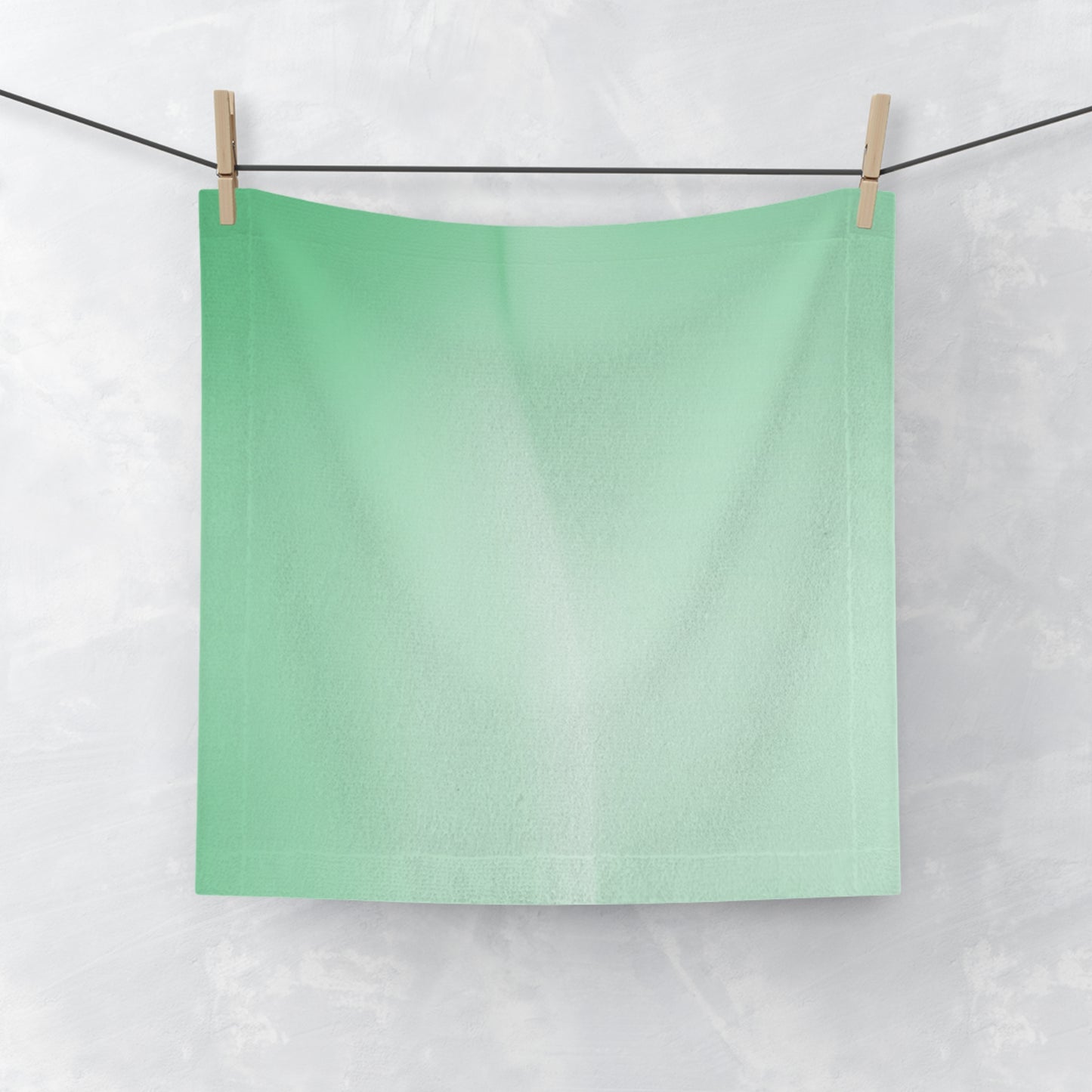 Mint Fade Face Towel, 13" x 13"