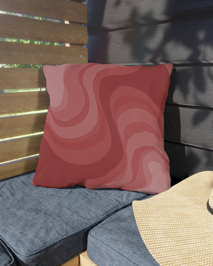 Power Red Wavey 18" x 18" Outdoor Pillow