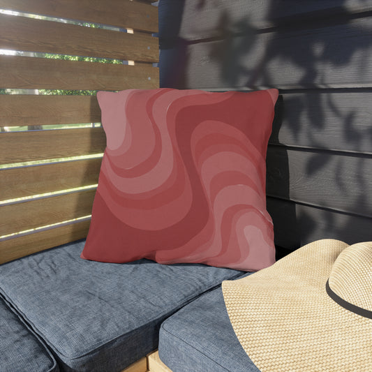 Power Red Wavey 18" x 18" Outdoor Pillow