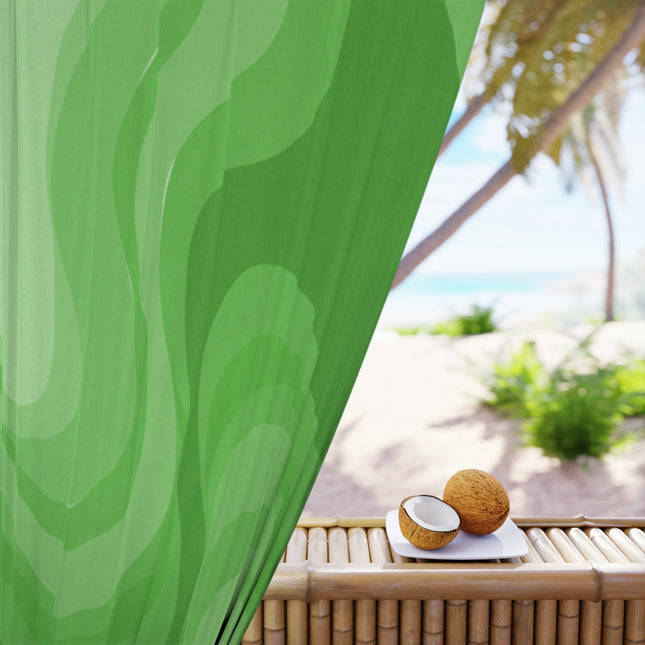 Greenie Meanie Wavey Window Curtain, 50" x  84", blackout