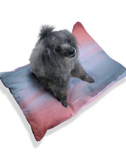Gray Sea Pink Fog 28" × 18" Pet Bed