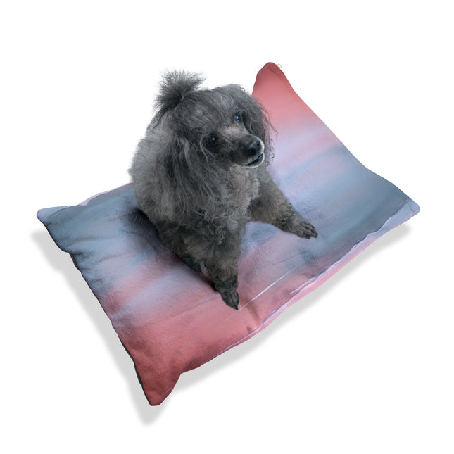 Gray Sea Pink Fog 28" × 18" Pet Bed