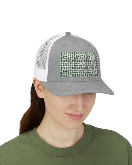 Mini Vintage Green Trees Snapback Trucker Cap