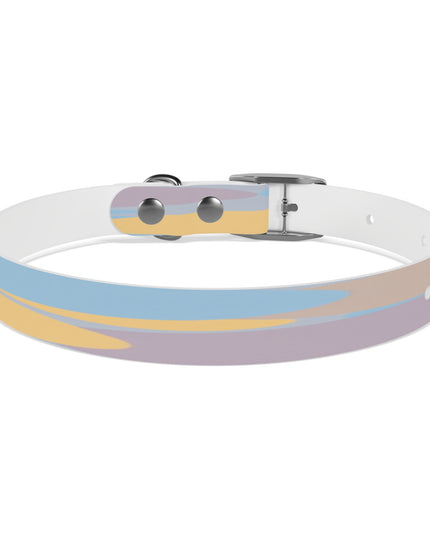 Pastel Baby Blue and Peach Patches Small Dog Collar