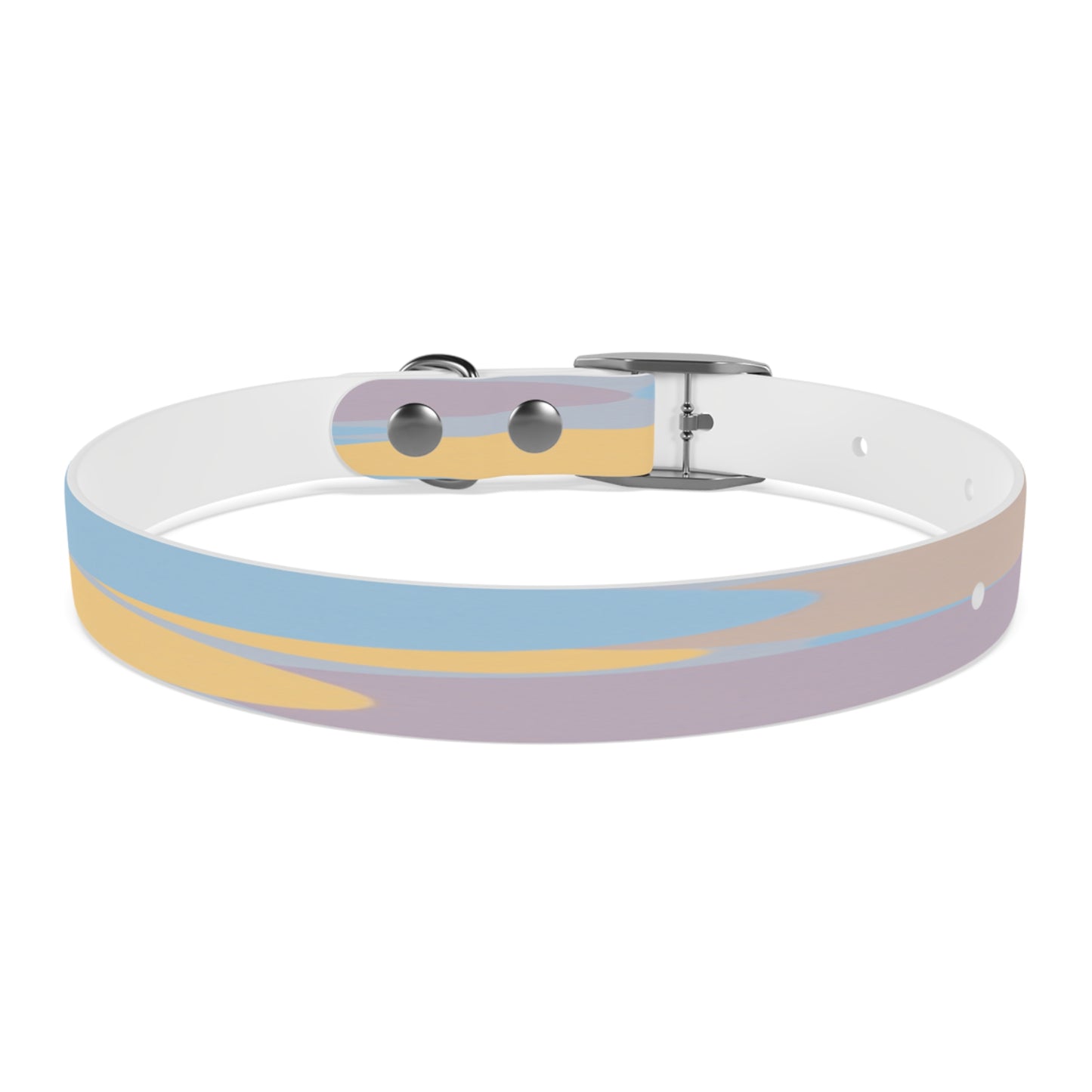 Pastel Baby Blue and Peach Patches Small Dog Collar