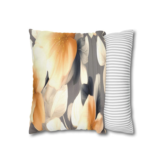Soft Blossom Floral Bunch Spun Polyester Square Pillowcase, 14" x 14"
