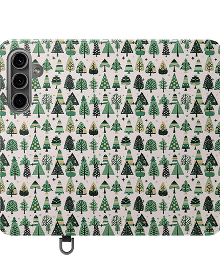 Mini Vintage Green Trees Flip Cases, Samsung Galaxy S24