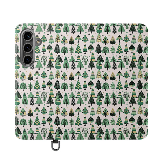 Mini Vintage Green Trees Flip Cases, Samsung Galaxy S24