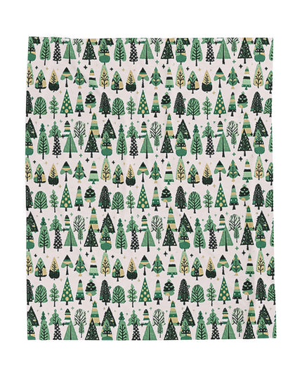 Mini Vintage Green Trees Velveteen Plush Blanket, 50" x 60"
