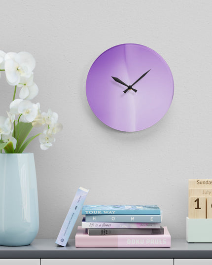 Soft Lavender Fade Acrylic Wall Clock, Round or Square, 10.75" x 10.75"