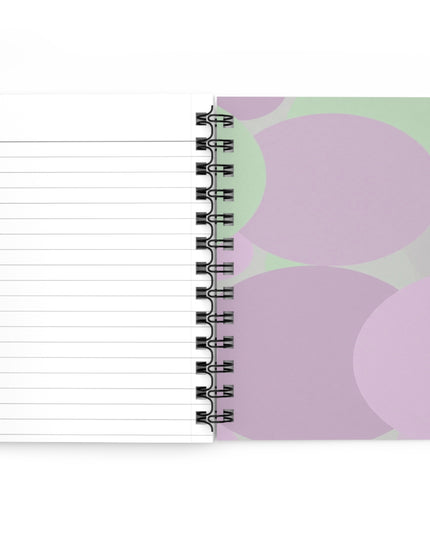 Pastel Lavender Purple and Soft Green Patches Spiral Bound Journal, 5" x 7" 150 pages