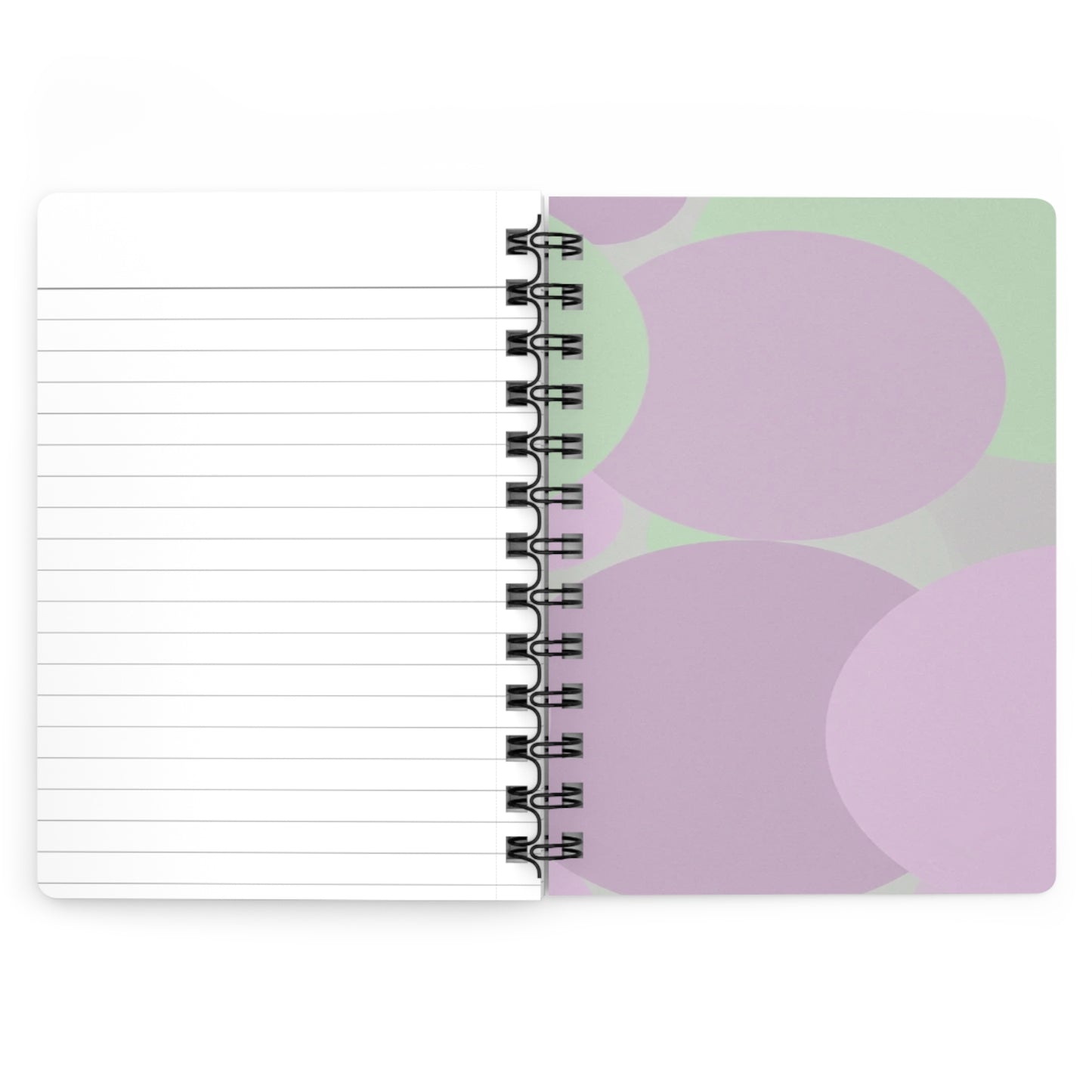 Pastel Lavender Purple and Soft Green Patches Spiral Bound Journal, 5" x 7" 150 pages