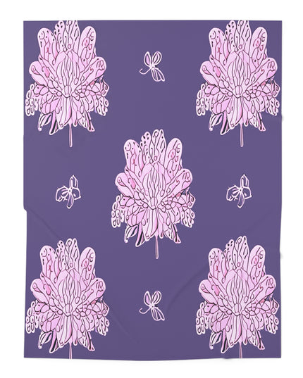 Magenta Floral Butterflies Baby Swaddle 30″×40″ Blanket