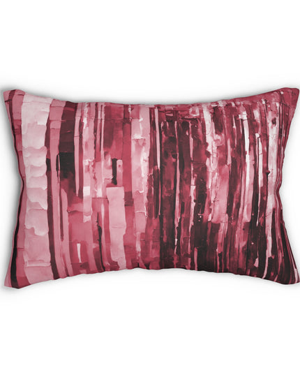Striped Ruby Spun Polyester Lumbar Pillow, 20" x 14"