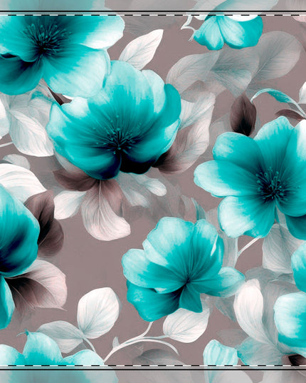 Tif Green Gray Floral Bunch Cotton Twill Napkin, 22" x 22"