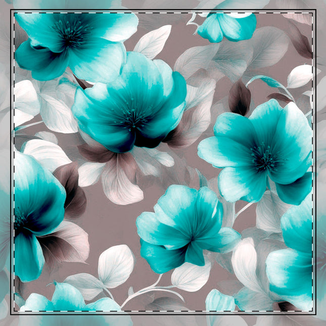 Tif Green Gray Floral Bunch Cotton Twill Napkin, 22" x 22"