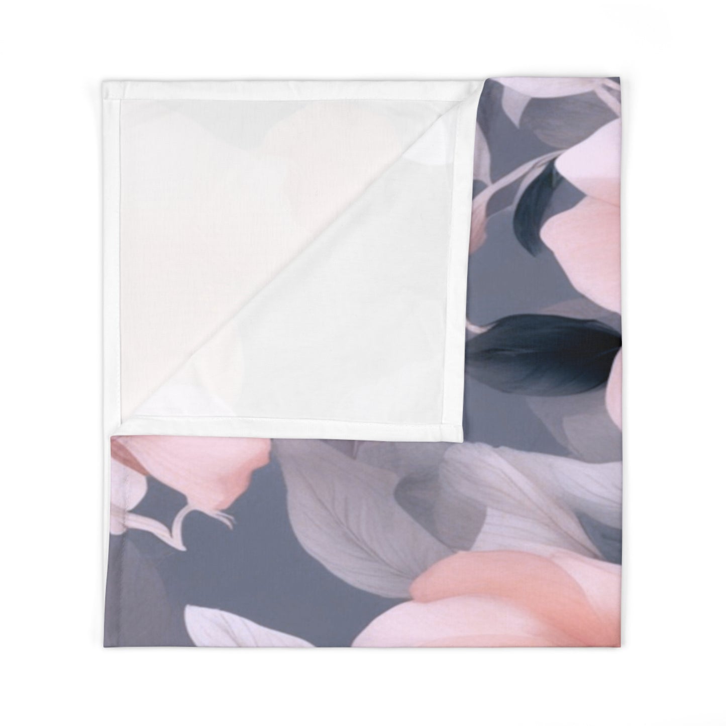 Peach and Blue Gray Floral Bunch Baby Swaddle 30″×40″ Blanket