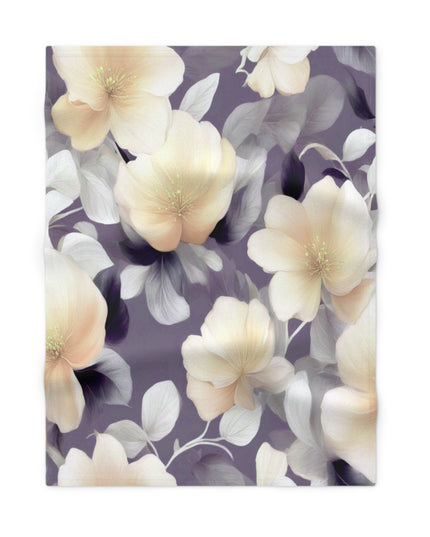 White Blush Floral Bunch Soft Fleece Baby Blanket, 30" x 40"