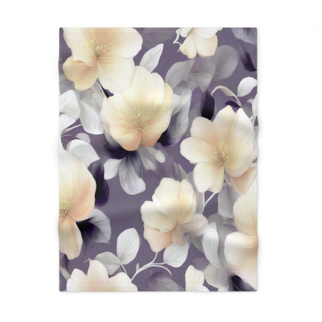 White Blush Floral Bunch Soft Fleece Baby Blanket, 30" x 40"